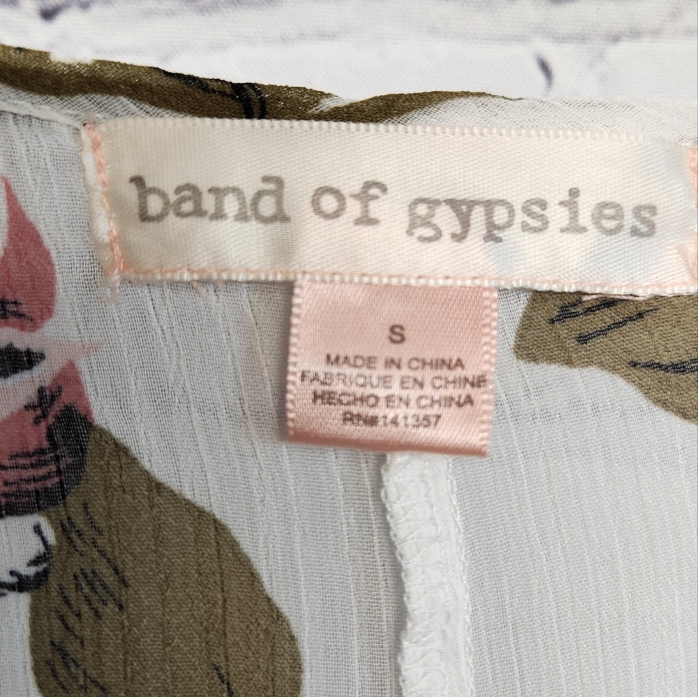 Band of Gypsies/ Tie Sleeve Kimono In Ivory Floral - Picture 4 of 8